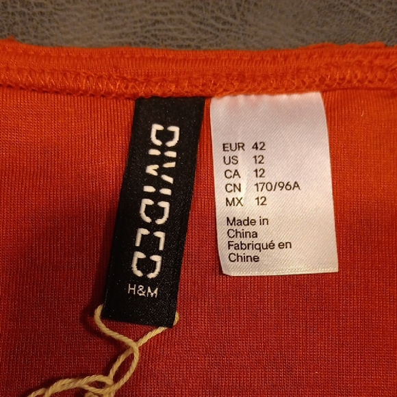 Divided By H&M Dark Burnt Orange Crochet  3/4 Sleeve Dress - Picture 5 of 9